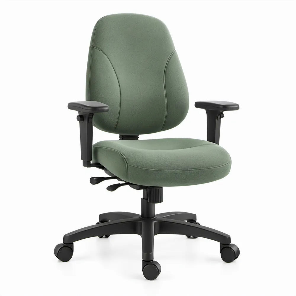Ergonomische bureaustoel groen met armleuningen, 64 x 64 x 96-106 cm